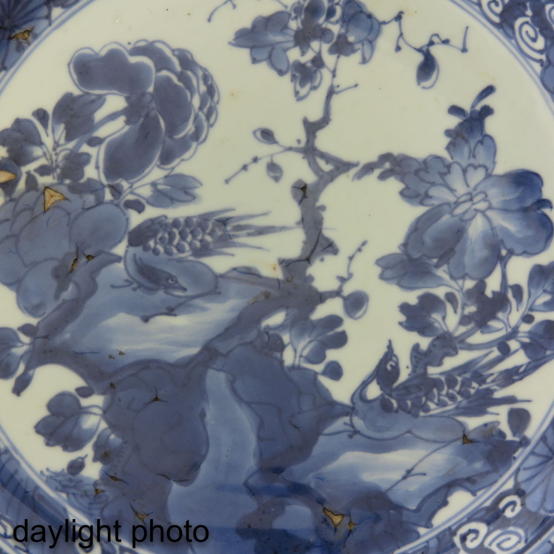 A Blue and White Pheasant Plate - Bild 6 aus 6