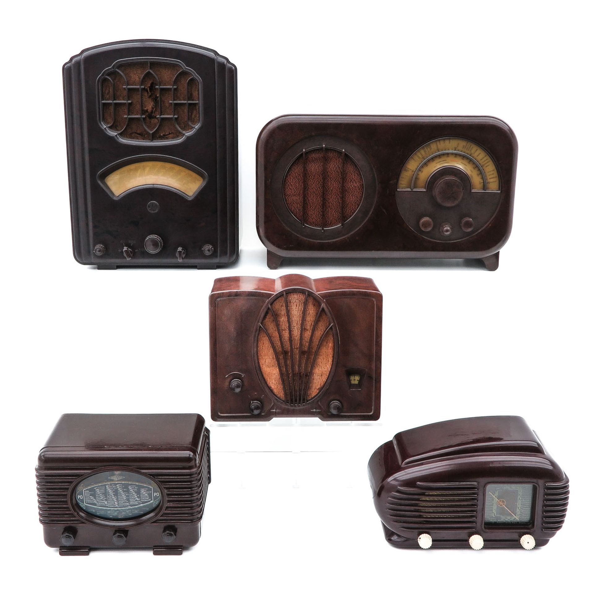 A Collection of 5 Bakelite Radios