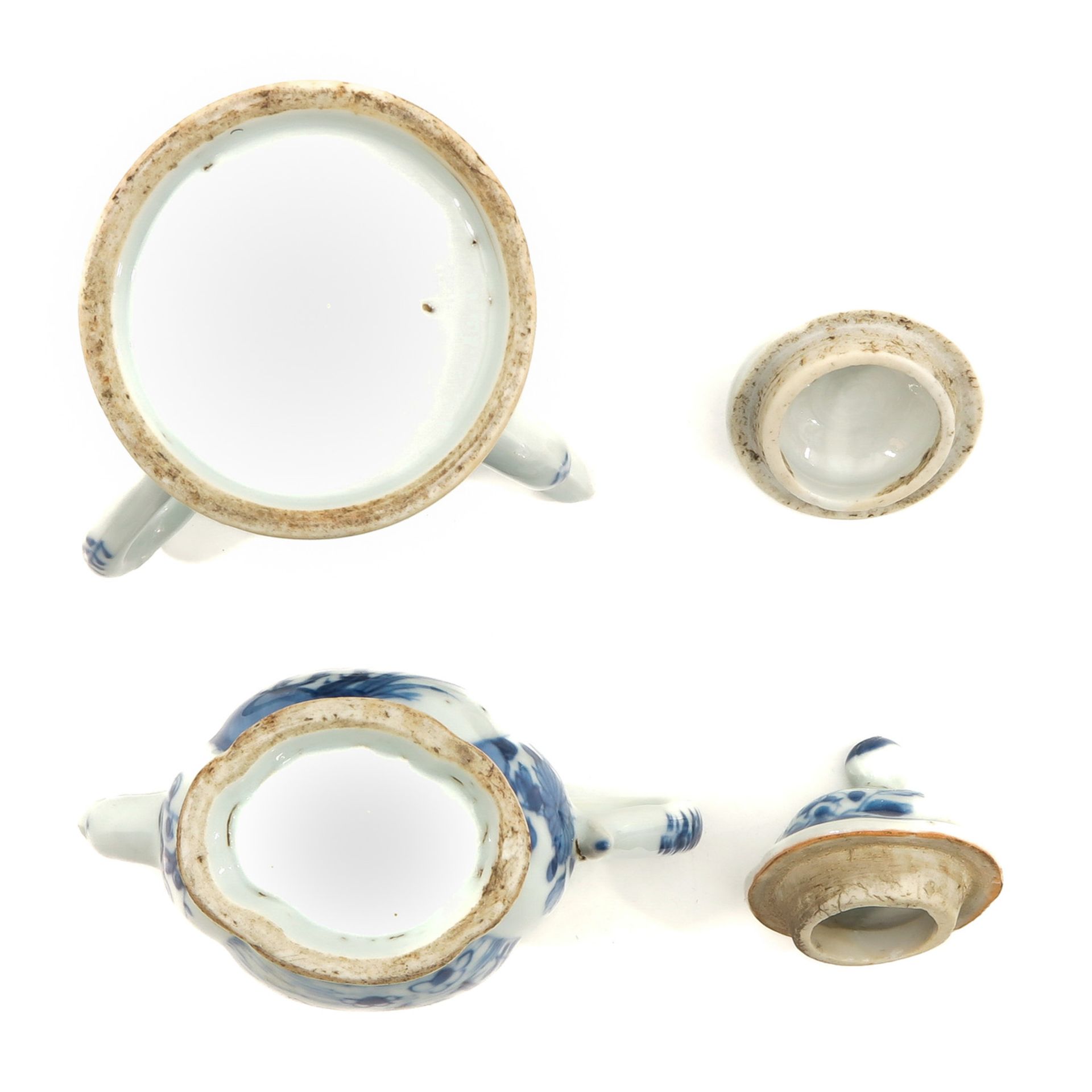 A Blue and White Small Pitcher and Chocolate Pot - Image 6 of 10