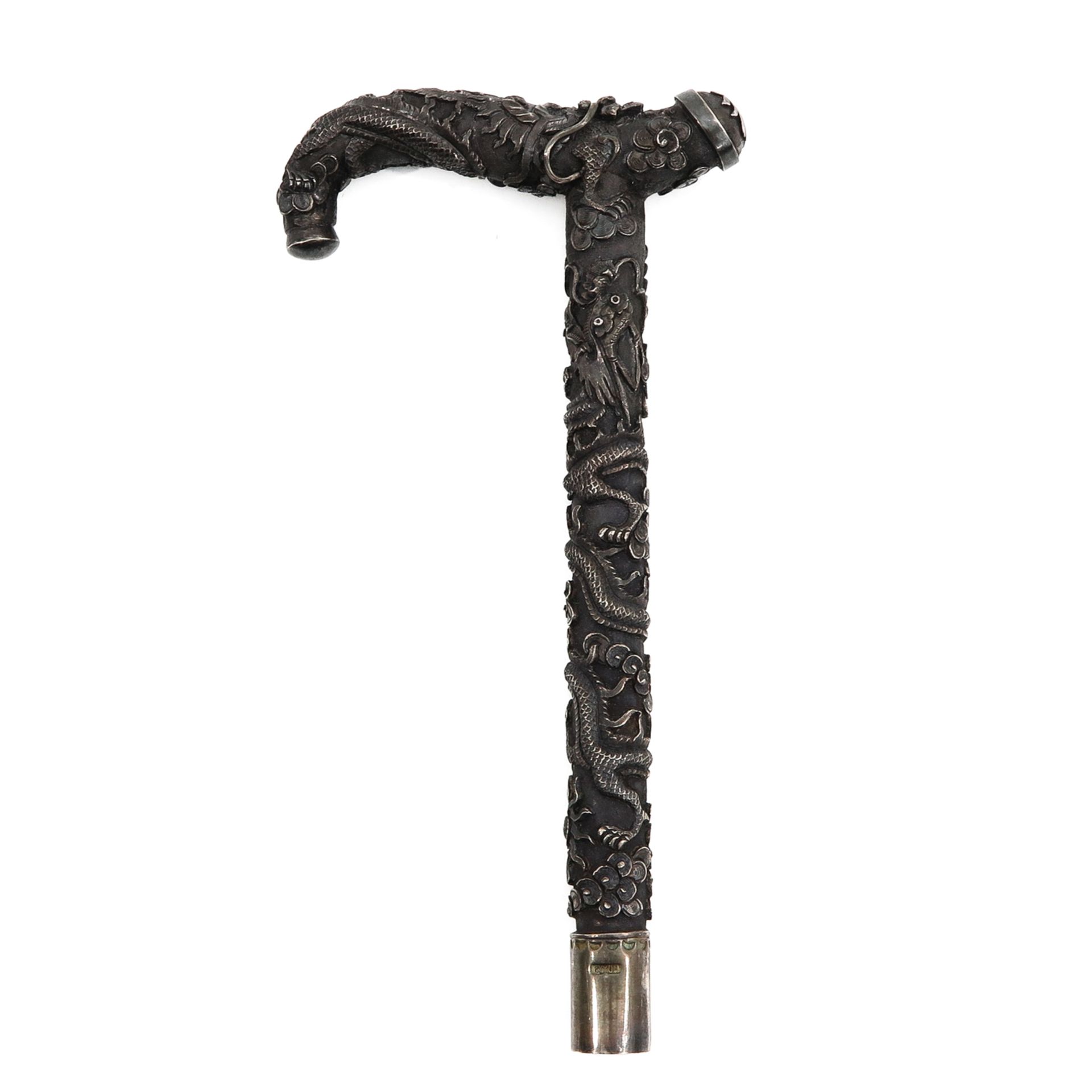 A Silver Walking Stick Handle - Image 2 of 5