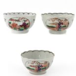 A Set of 3 Mandarin Decor Cups