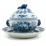 A BLue and White Tureen and Tray