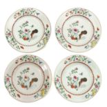 A Series of 4 Famille Rose Plates