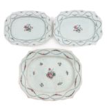 A Lot of 3 Famille Rose Serving Trays