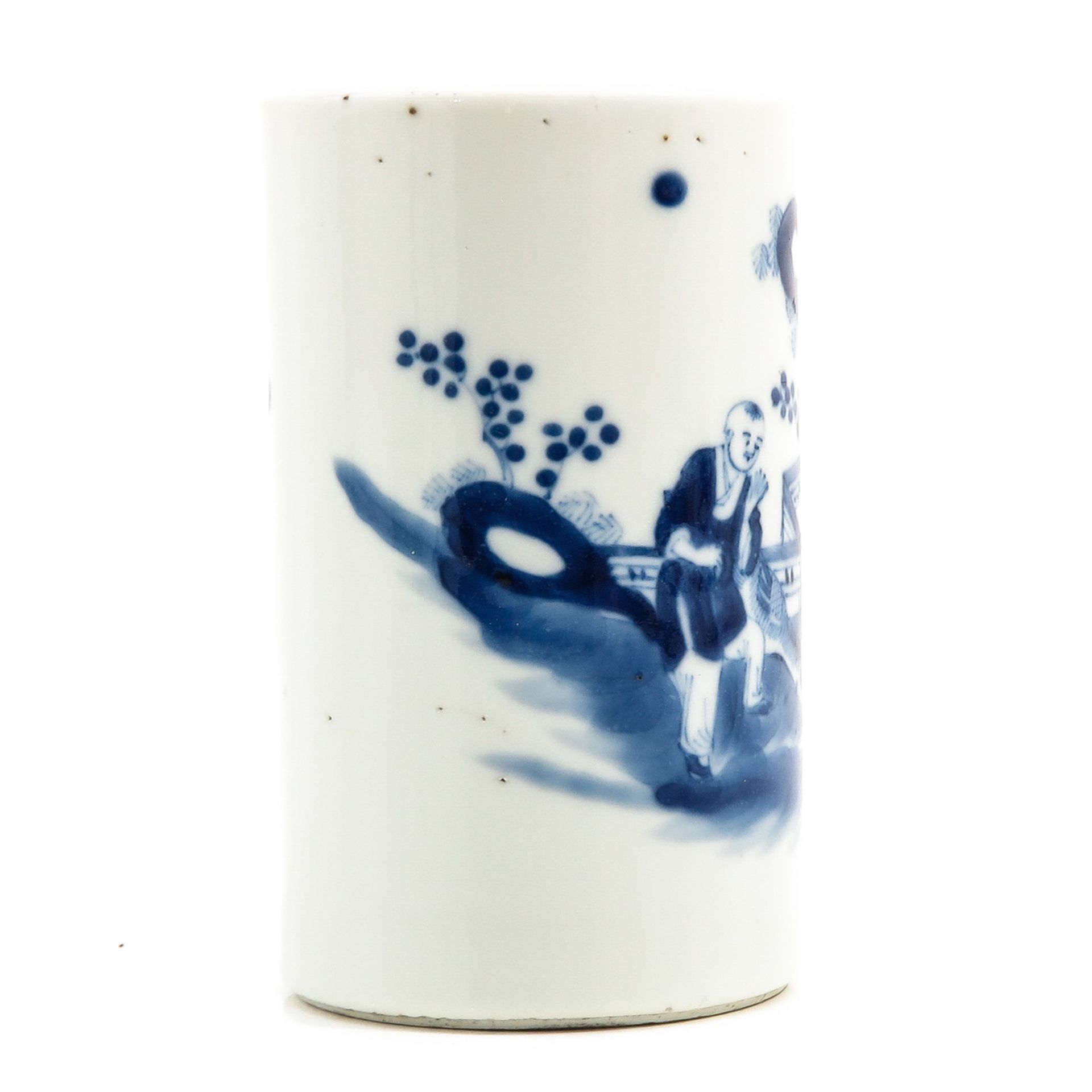 A Small Blue and White Brush Pot - Image 4 of 9