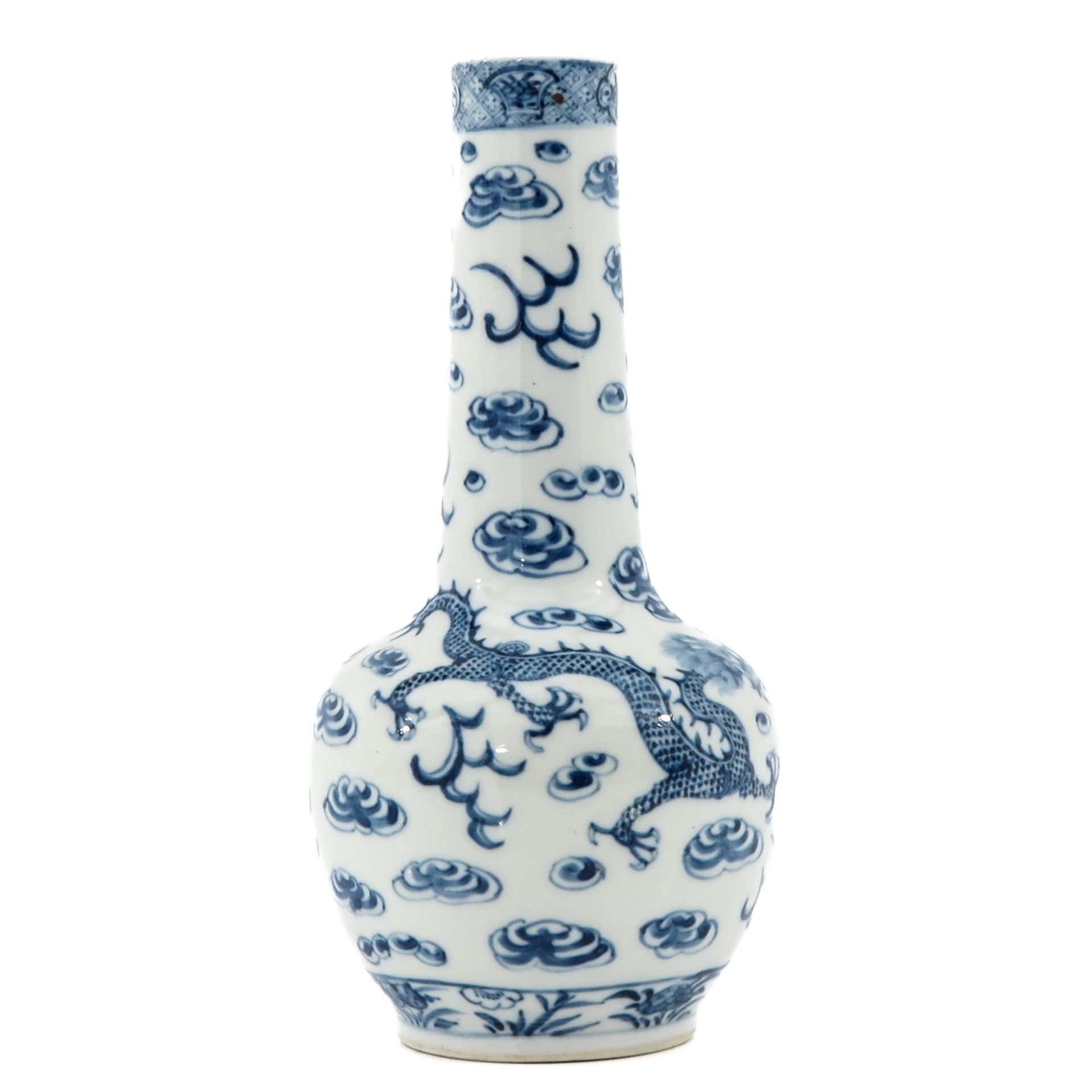 A BLue and White Bottle Vase - Bild 3 aus 10