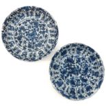 A Pair of Blue and White Plates