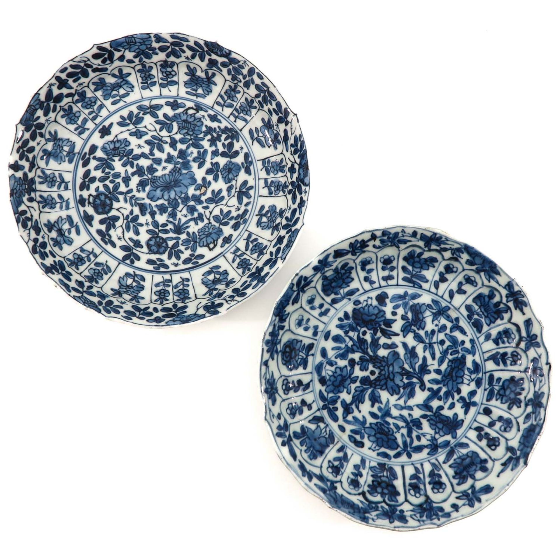 A Pair of Blue and White Plates