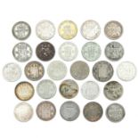 A Collection of 26 Silver 1/2 Guilder