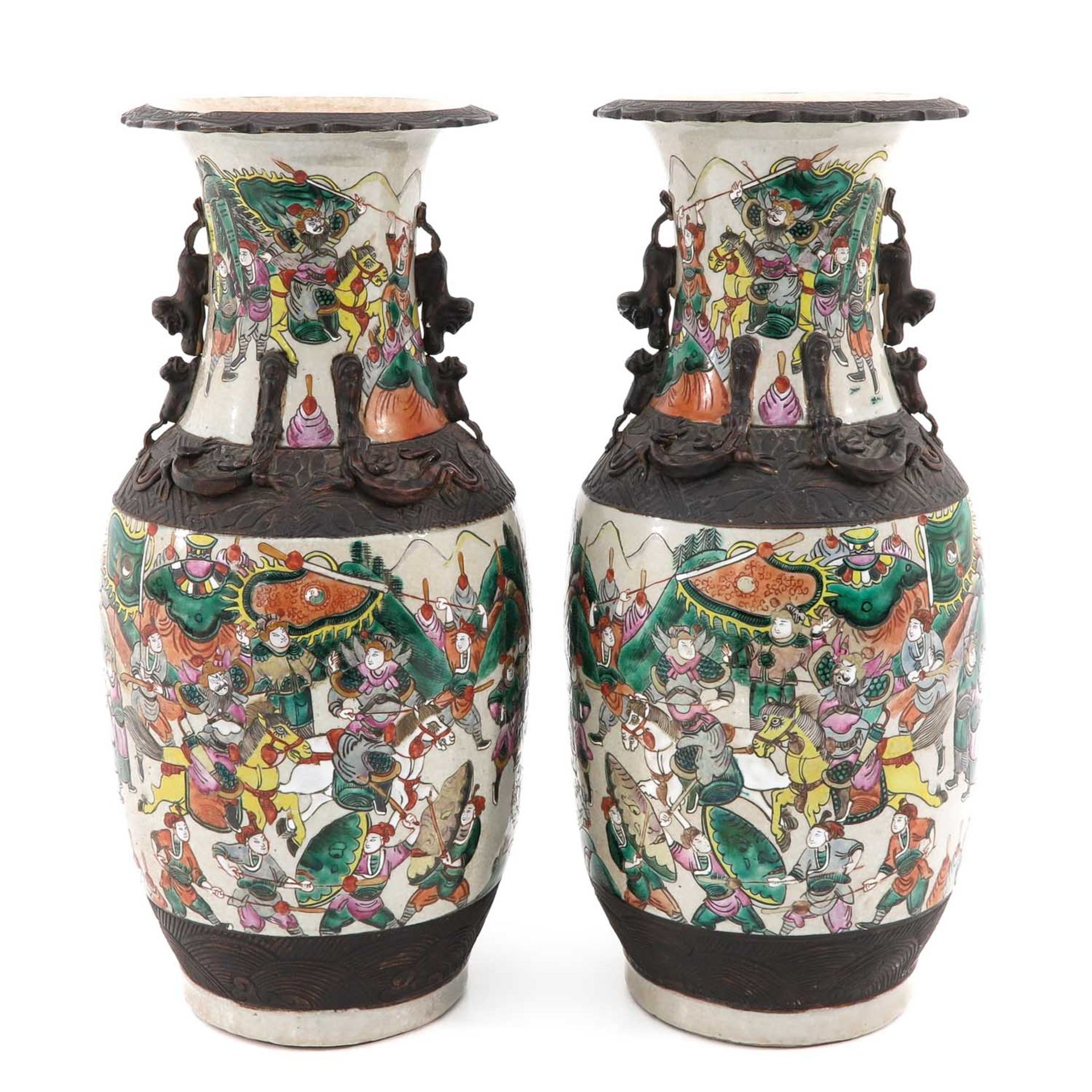 A Pair of Nanking Vases