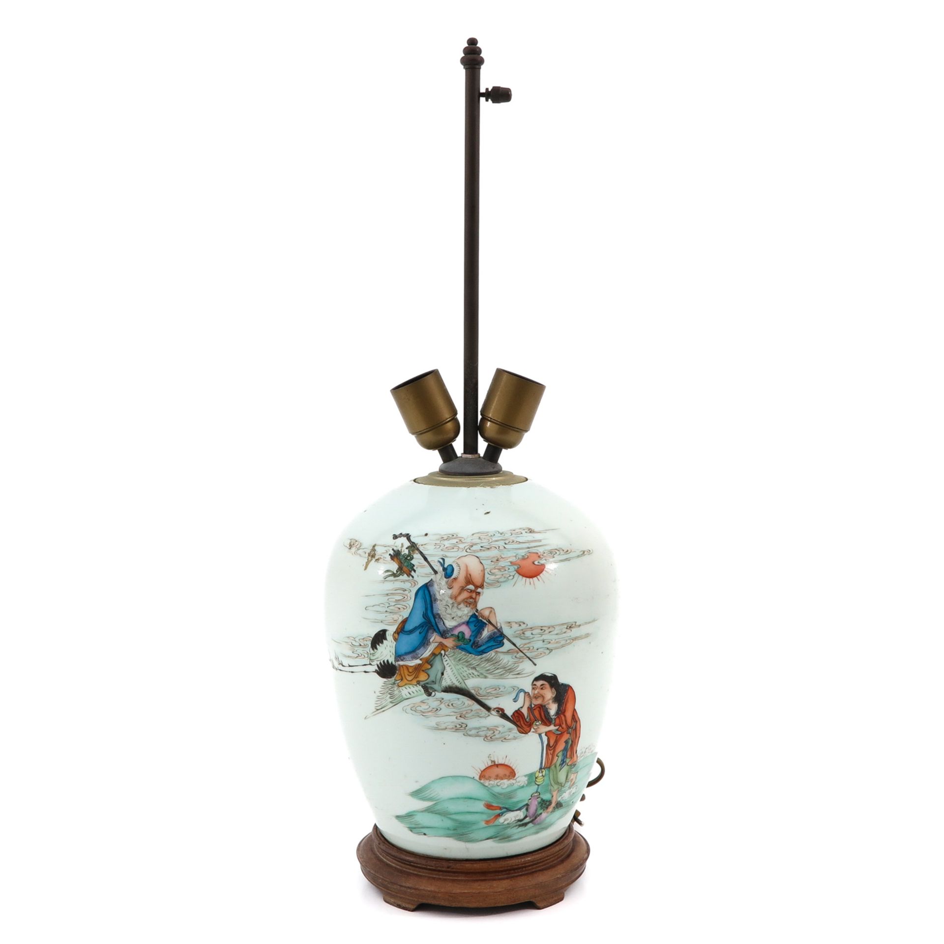 A Polychrome Decor Chinese Lamp