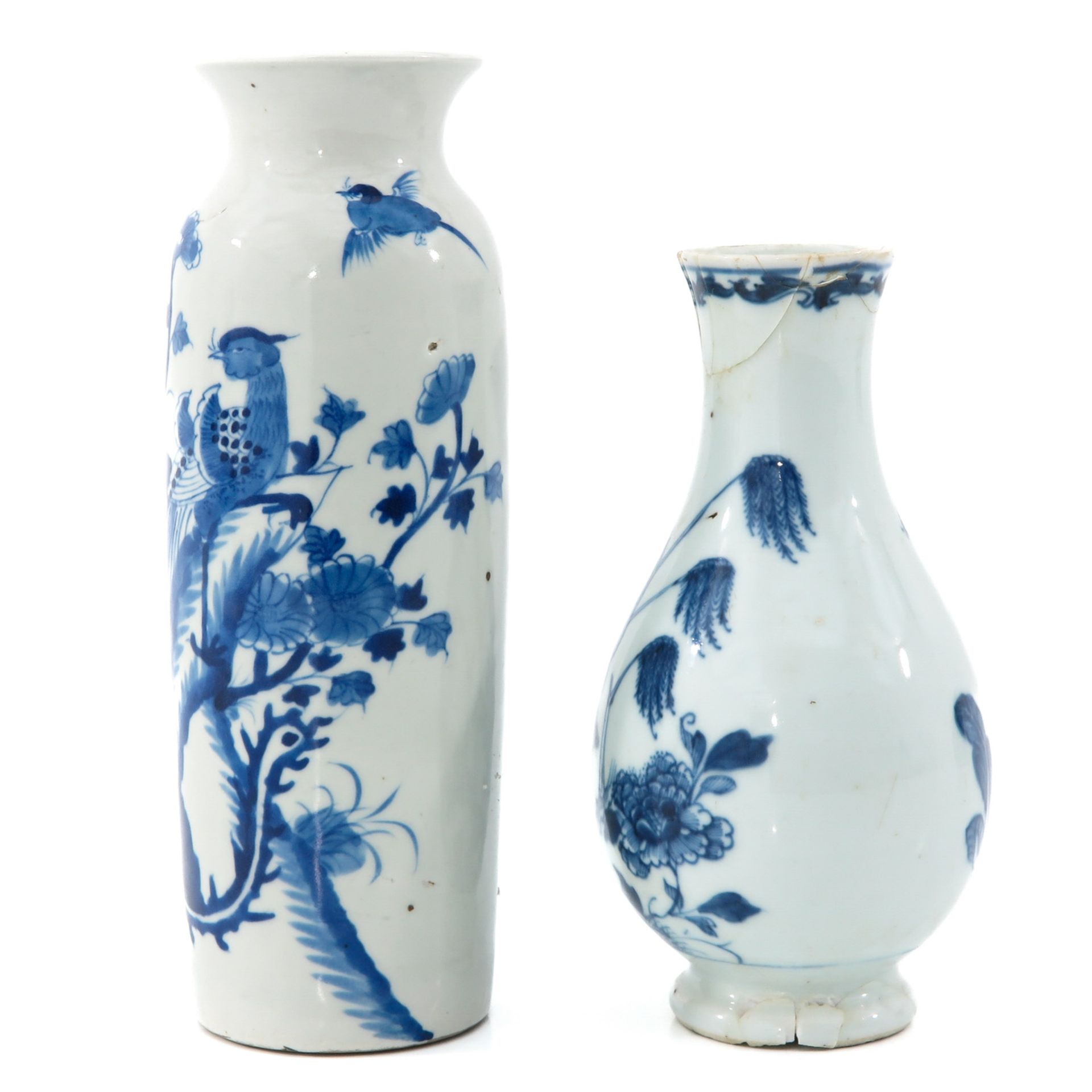 A Lot of 2 Blue and White Vases - Image 2 of 10