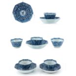 A Series of 6 Cups and 5 Saucers