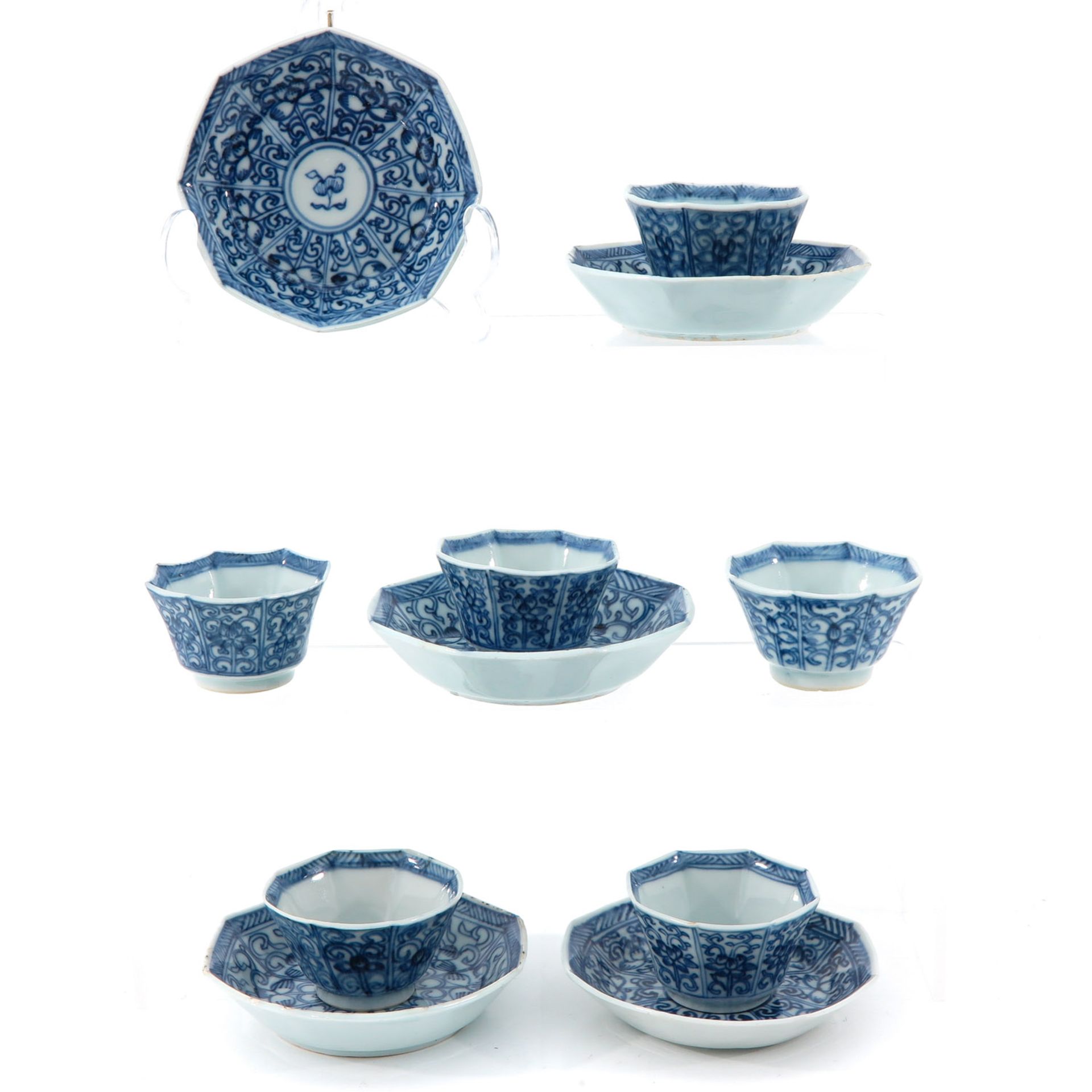A Series of 6 Cups and 5 Saucers