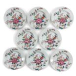 A Series of 8 Famille Rose Plates