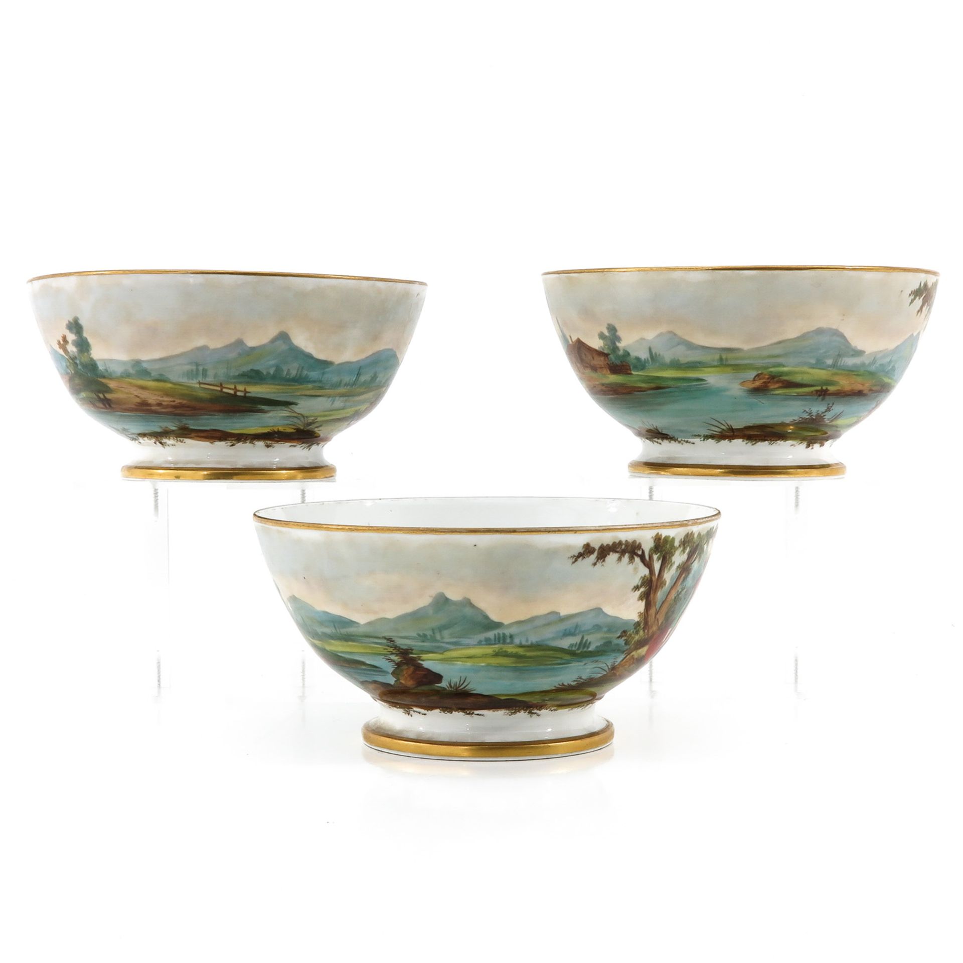 A Lot of 3 19th Century Cabinet Bowls - Bild 4 aus 9