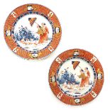 A Pair of Polychrome Plates