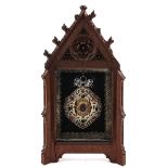 A Neo Gothic Vitrine Including Relic Holder and Cross Relic