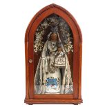 A Large Religious Vitrine of Madonna & Child with Silver Accessories