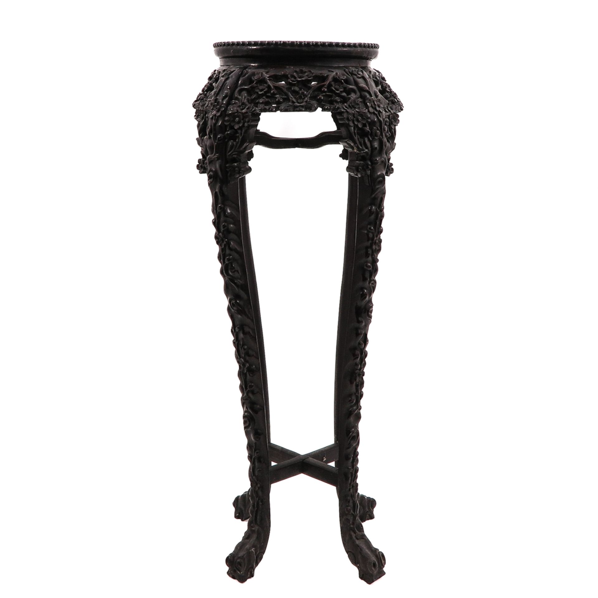 A Carved Round Marble Top Side Table - Image 3 of 5