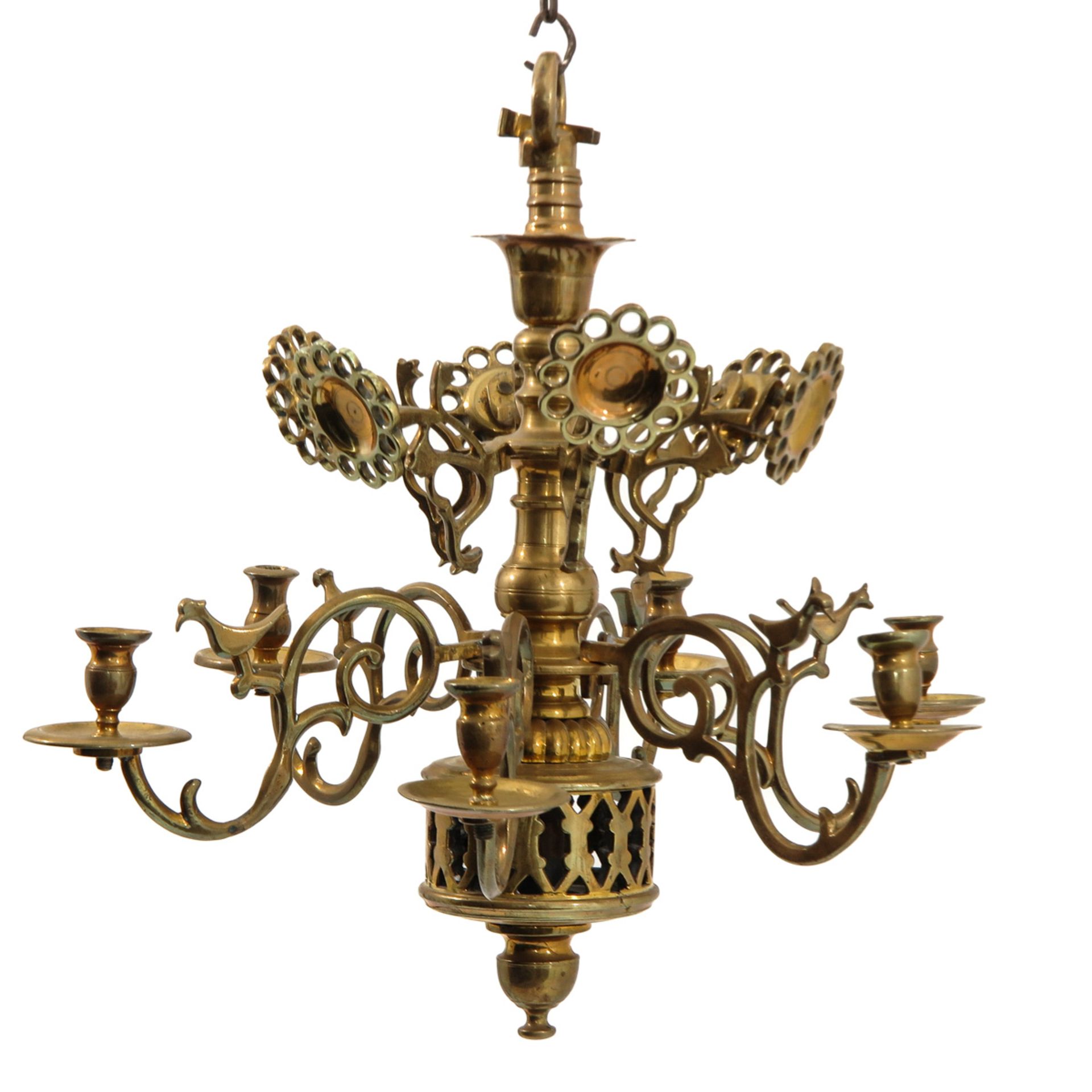 A Brass 18th Century Chandelier - Image 3 of 7