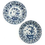 A Pair of Blue and White Plates