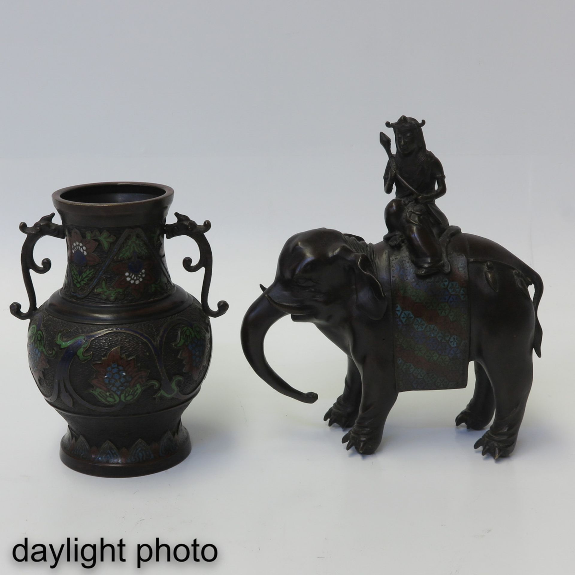 A Cloisonne Sculpture and Vase - Image 7 of 10