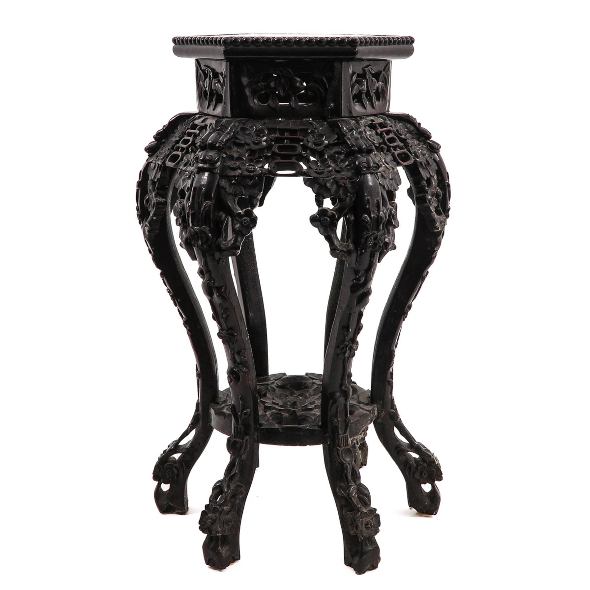 A Carved Round Marble Top Side Table - Image 3 of 5