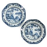 A Pair of Blue and White Plates