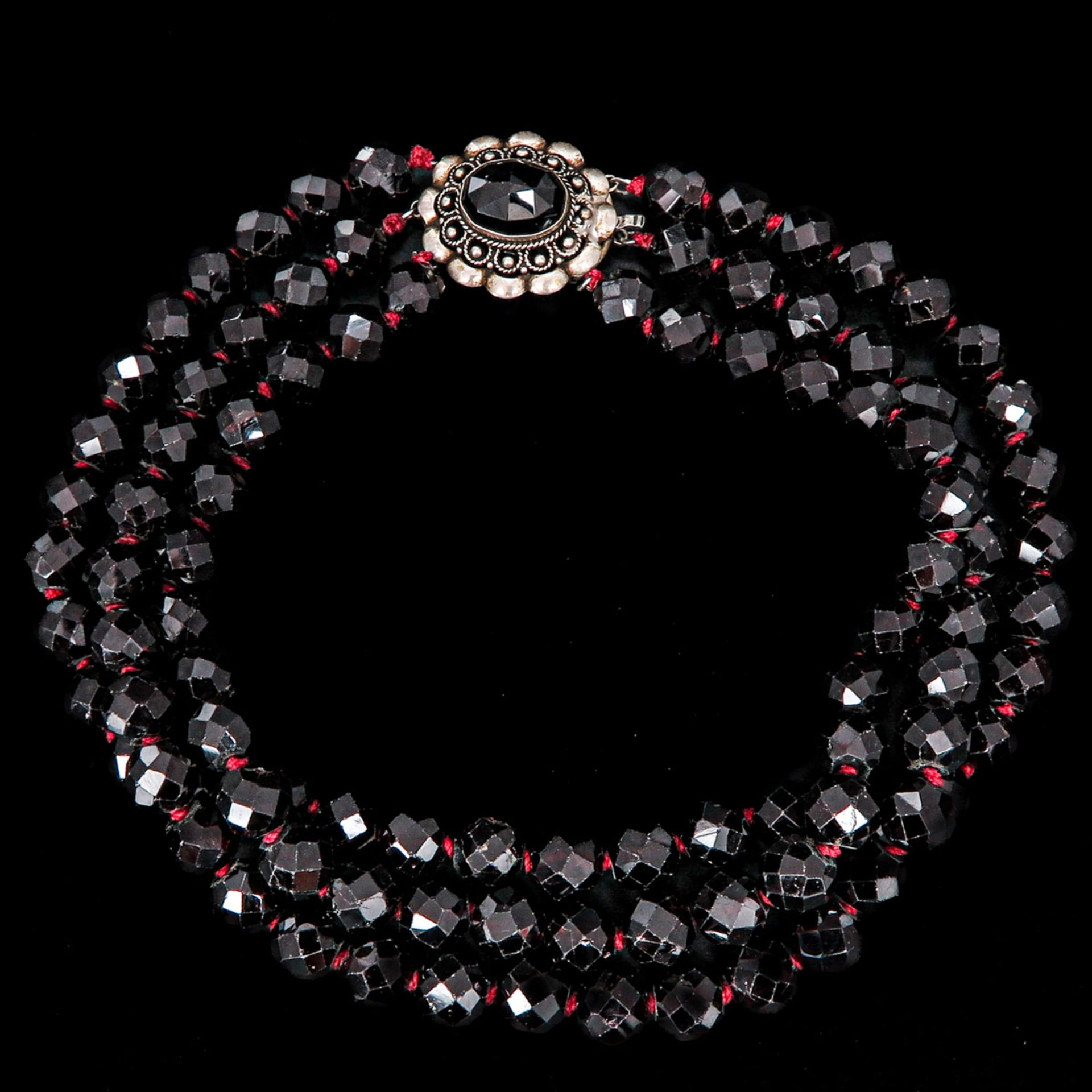 A Lot of 3 Garnet Necklaces and Garnet Bracelet - Bild 2 aus 6