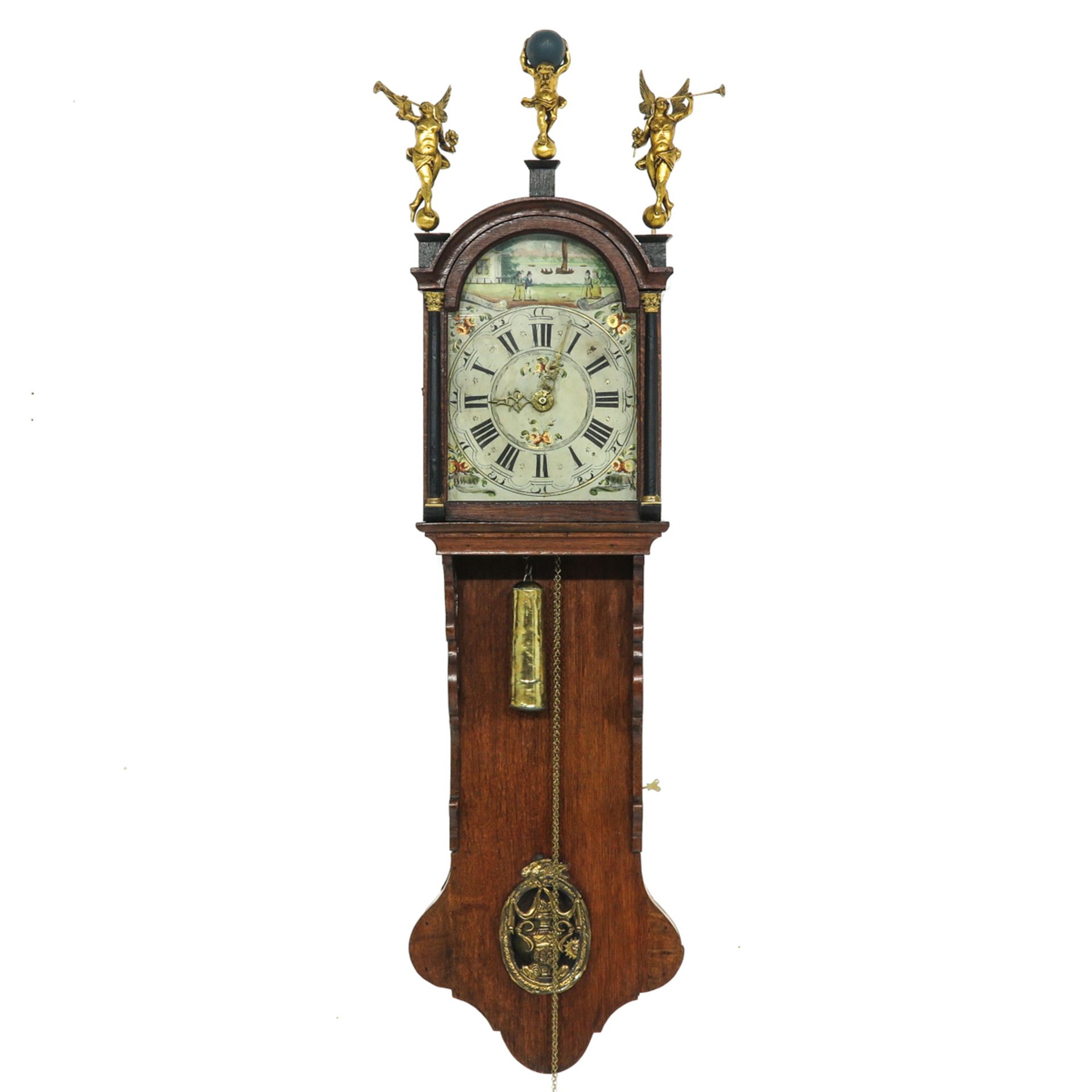 A 19th Century Friesland Wall Clock or Staartklok