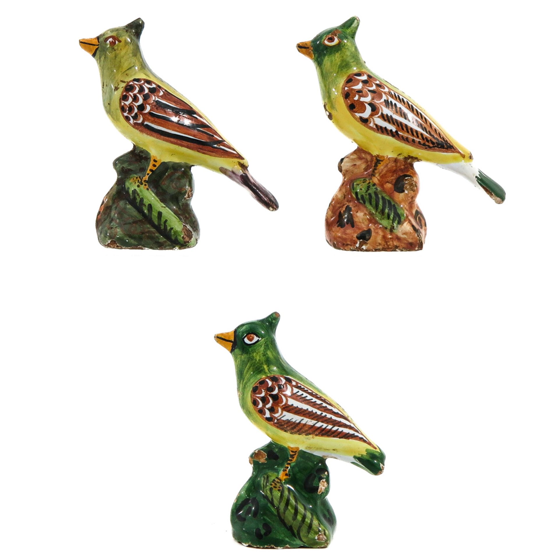 A Collection of Polychrome 18th Century Delft Birds