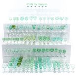 A Collection of Green Crystal Glasses