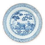 A Blue and White Plate