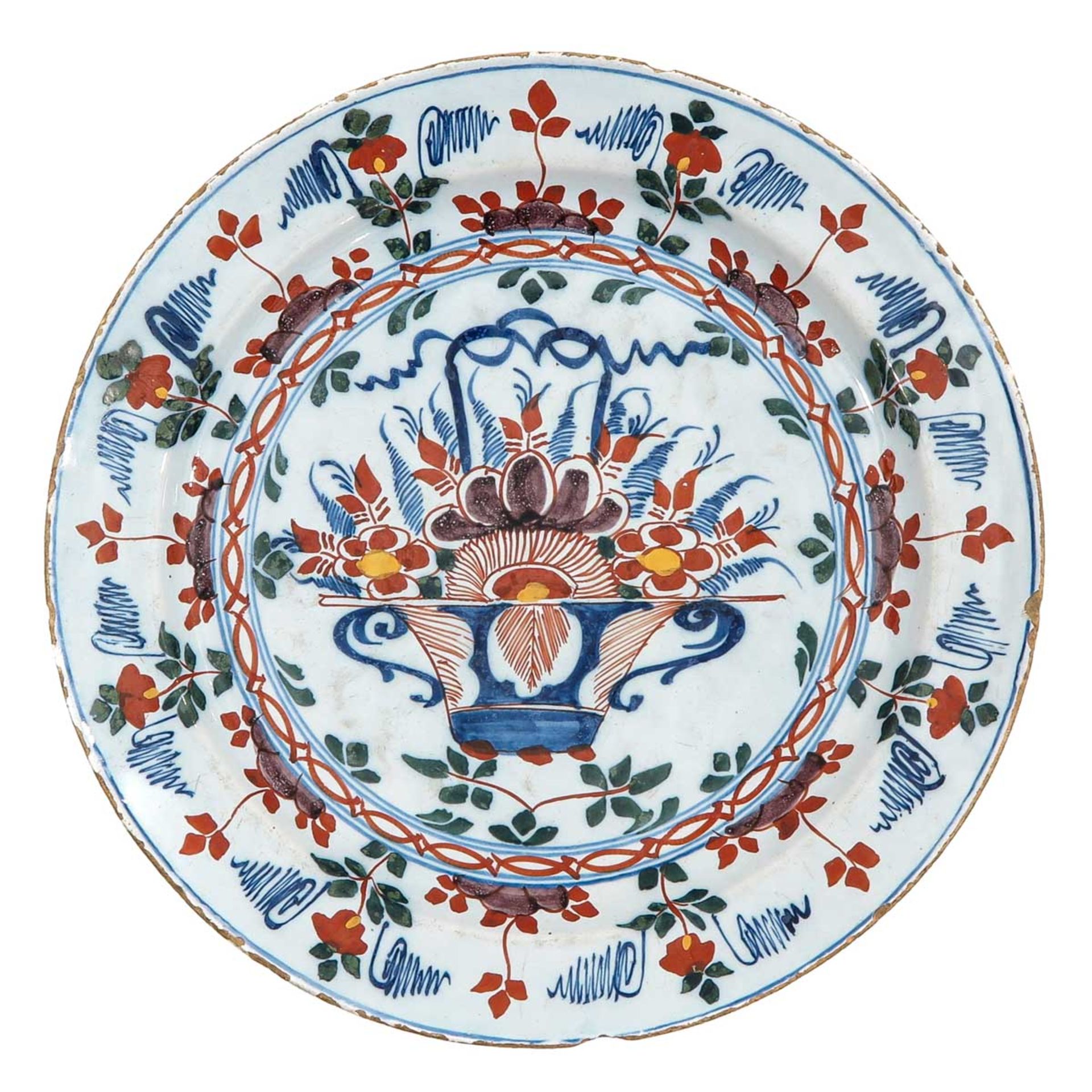 A Lot of 5 18th Century Delft Plates - Bild 5 aus 9