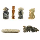 A Collection of 6 Carved Stone Sculptures