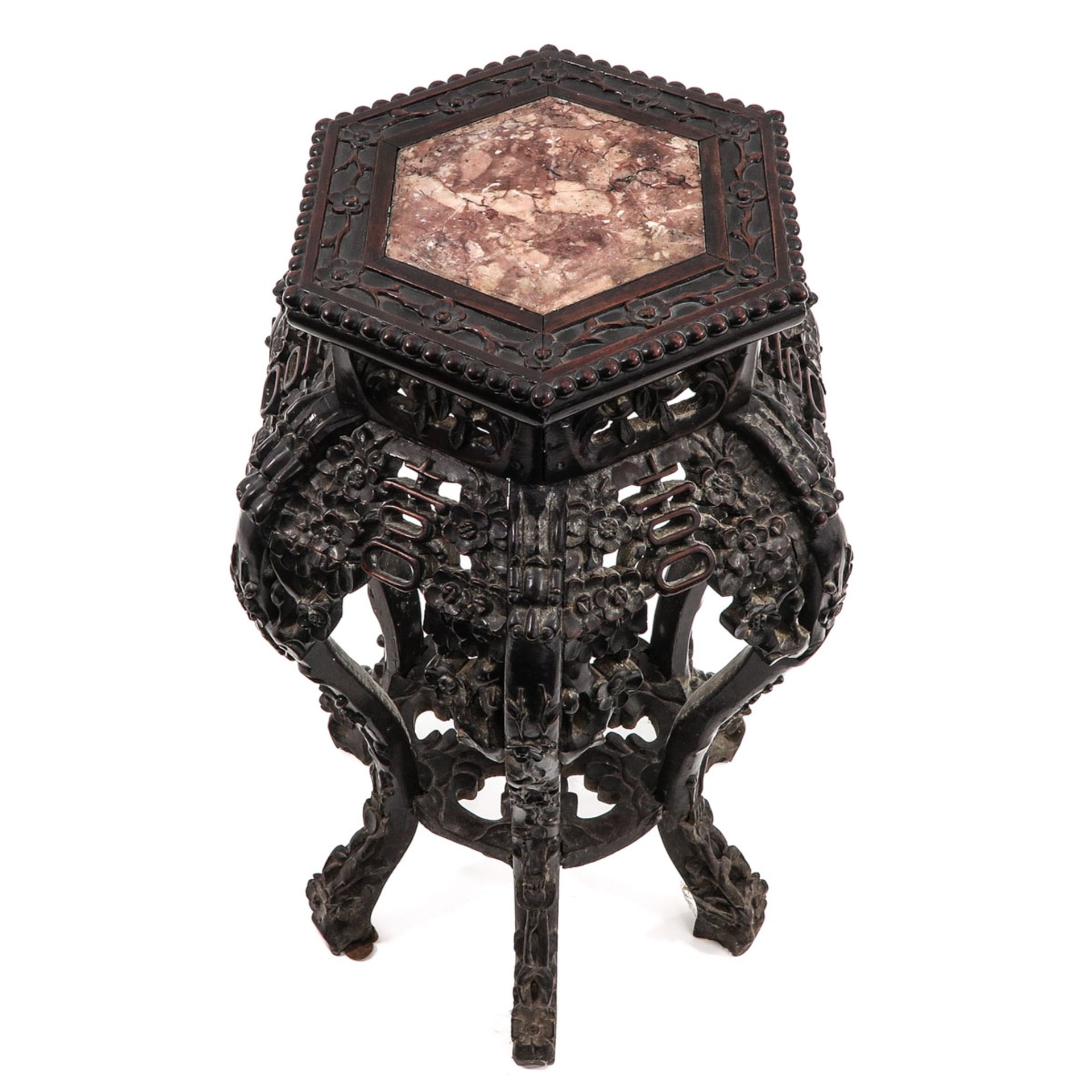 A Carved Round Marble Top Side Table - Image 5 of 5