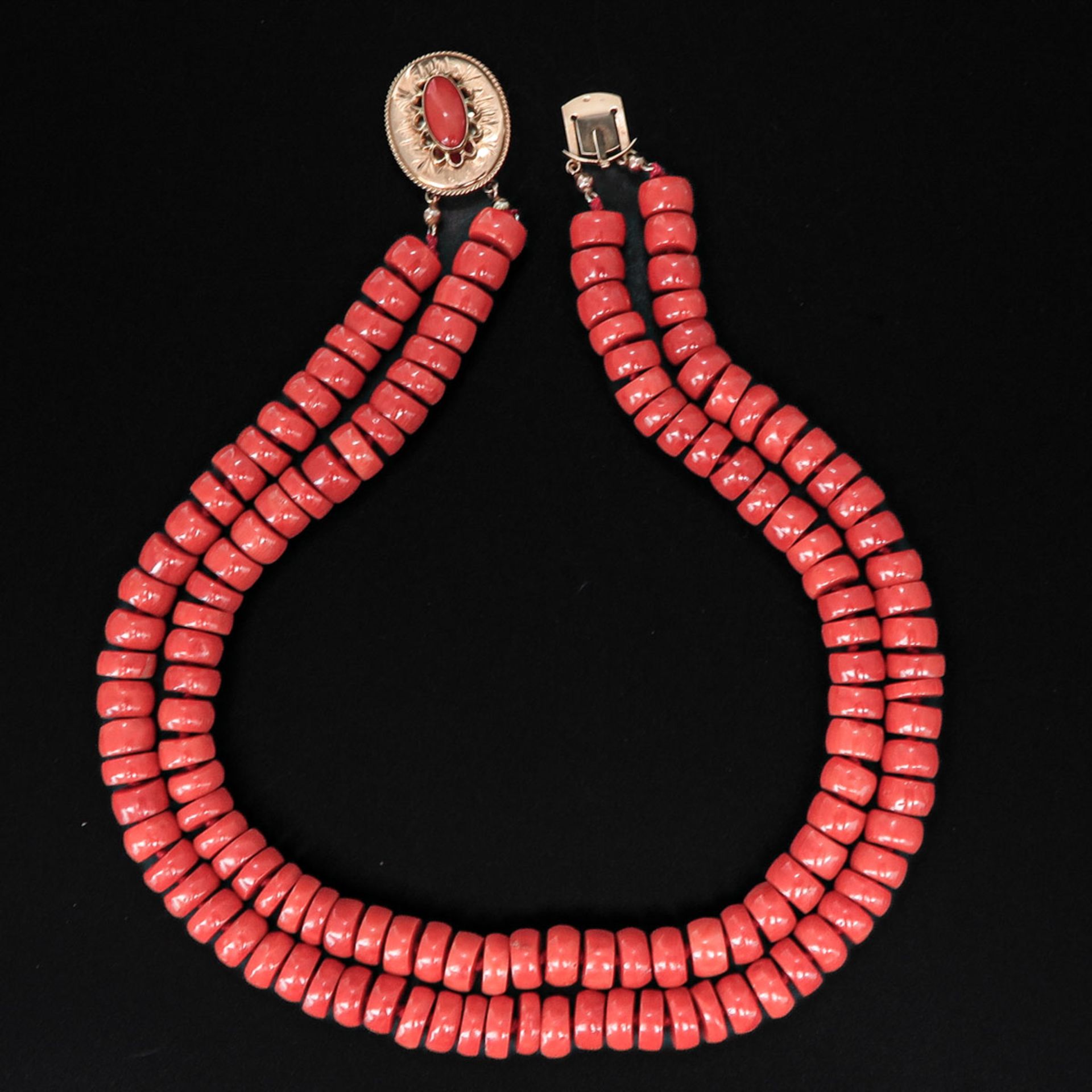 A Double Strand Red Coral Necklace