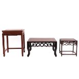 A Collection of 3 Carved Side Tables