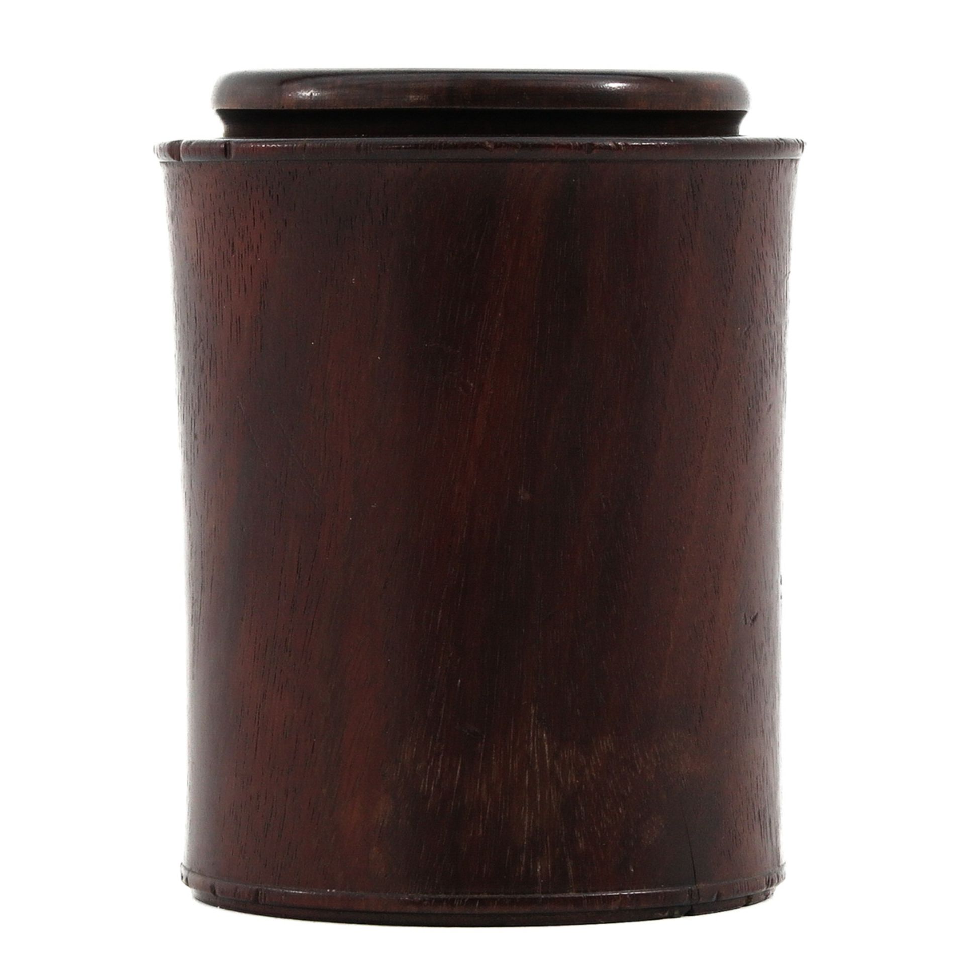 A Carved Wood Brush Pot - Bild 4 aus 9