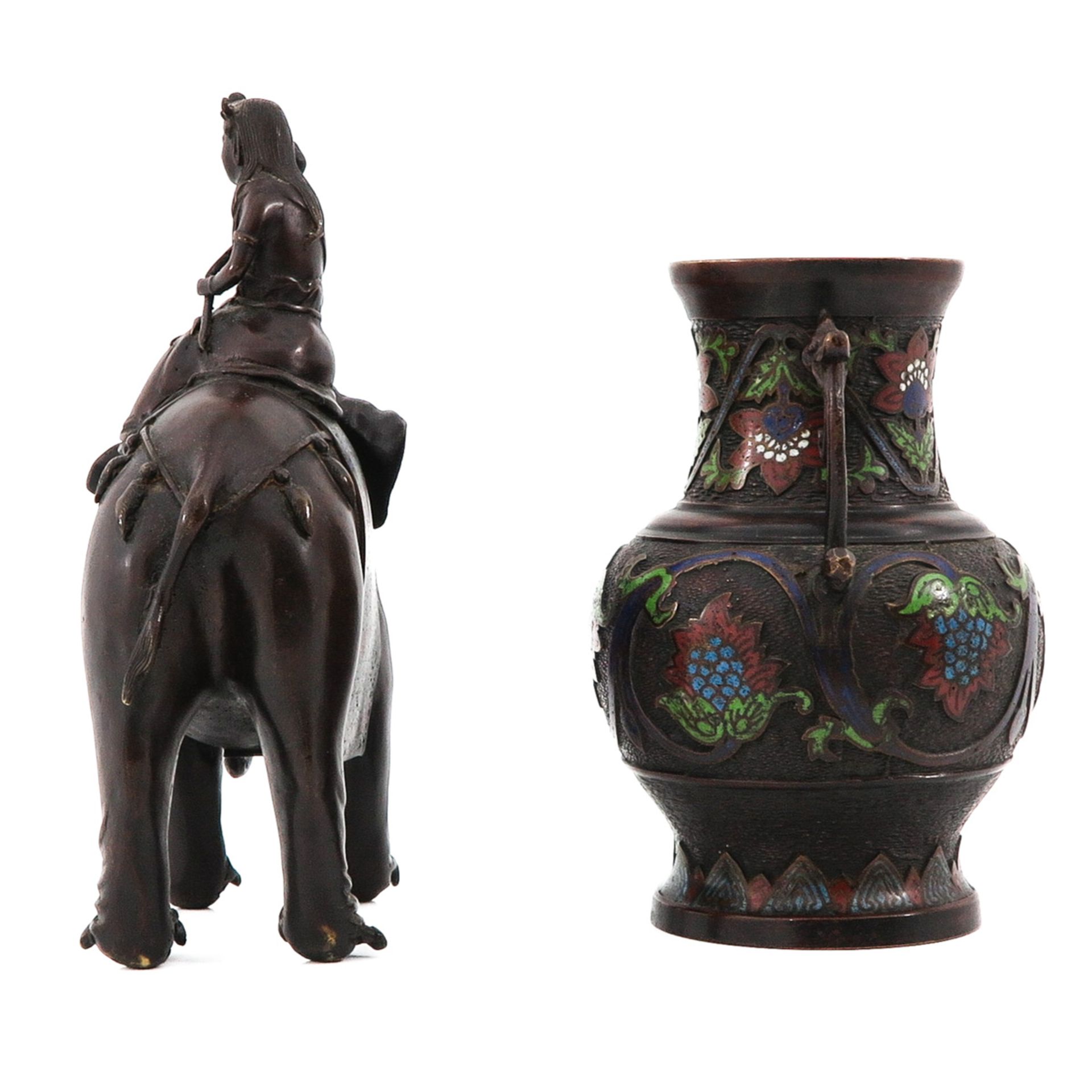 A Cloisonne Sculpture and Vase - Image 2 of 10