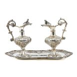 A Silver Cruet Set Marked Dejean 1838