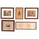 A Collection of 5 Sepia Works