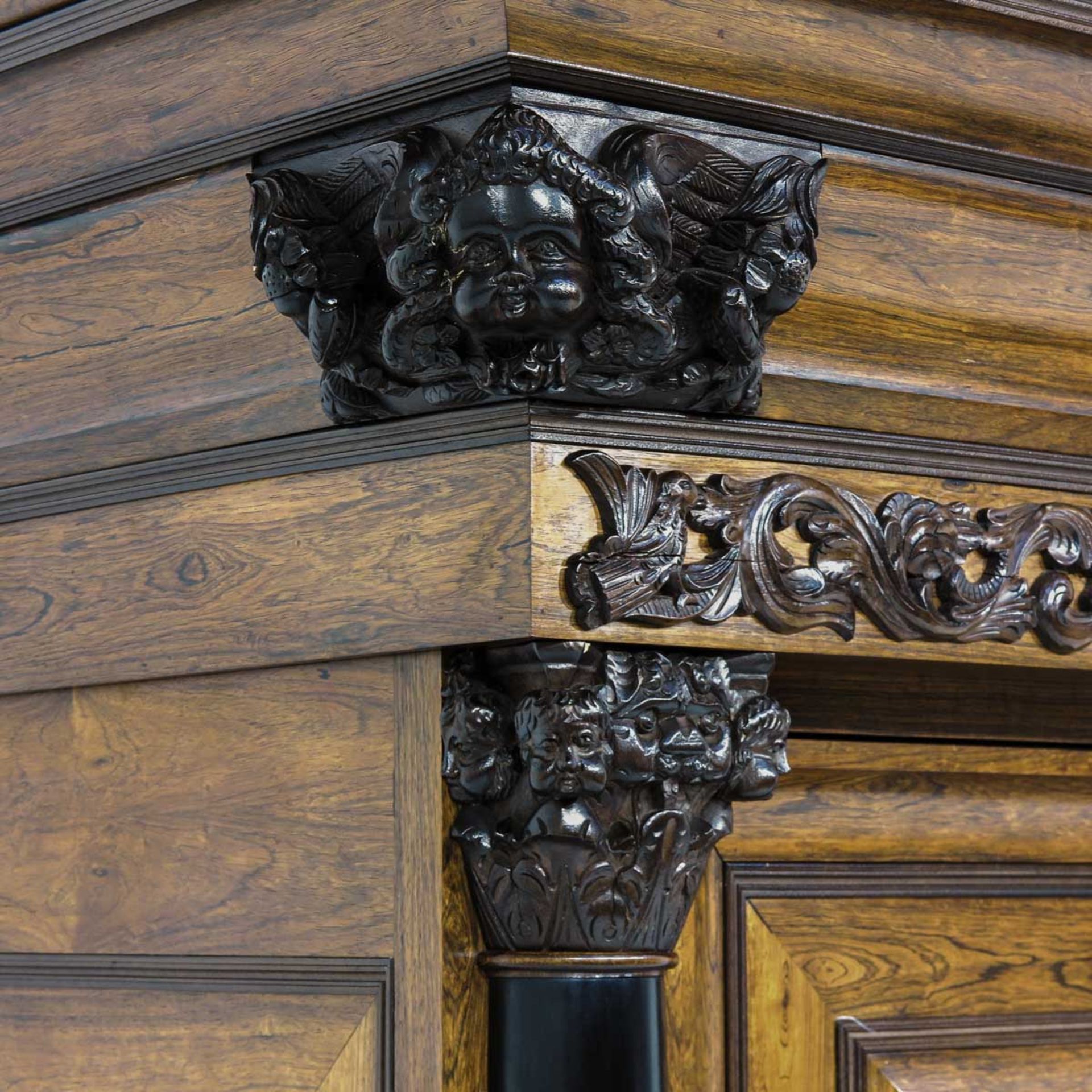 A Very Beautifully Carved Cabinet or Kussenkast - Image 8 of 10