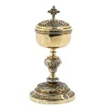 A Beautifully Engraved Gold Plated Silver Ciborium