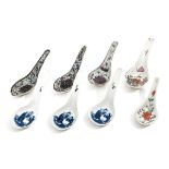 A Collection of 8 Porcelain Spoons