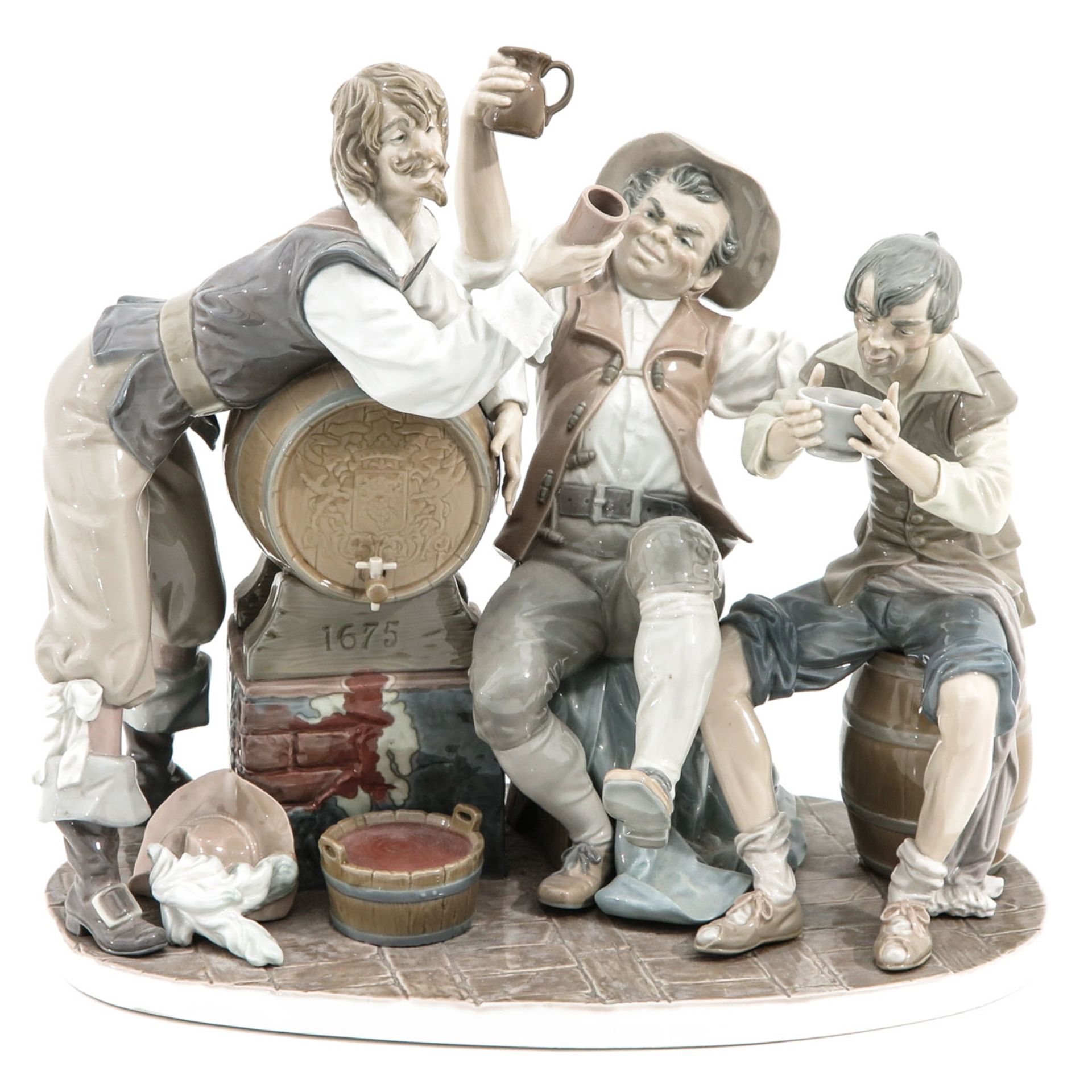 A Lladro Sculpture Titled Happy Drinkers