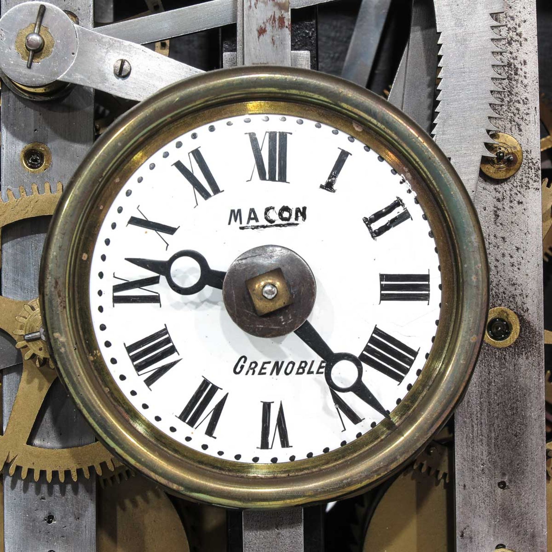 A Turret Clock or Torenuurwerk Signed Macon Grenoble - Bild 5 aus 9