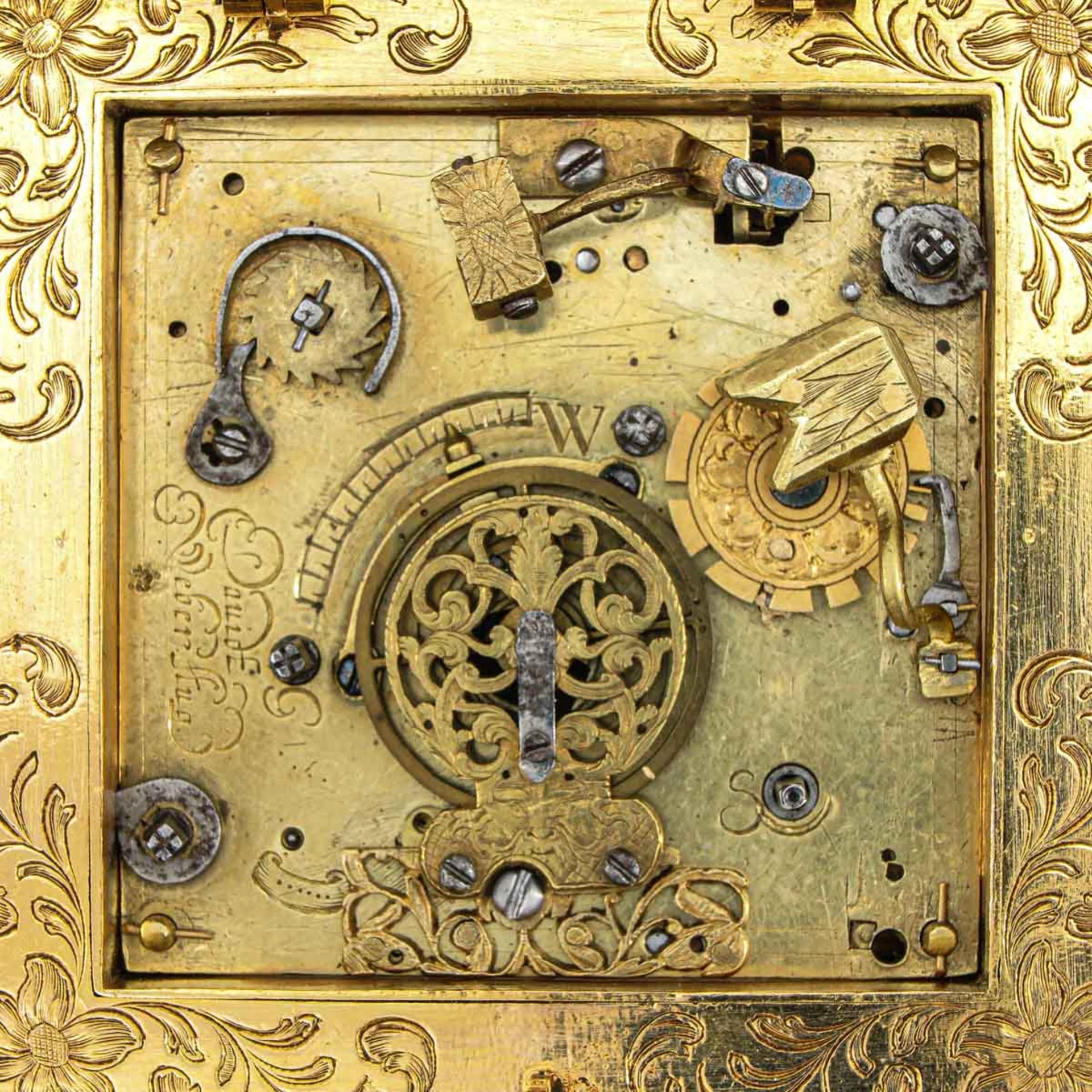 A 17th Century German Box Clock or Doosklok Signed David Weber - Bild 8 aus 9