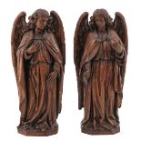 A Pair of 19th Century Oak Angels